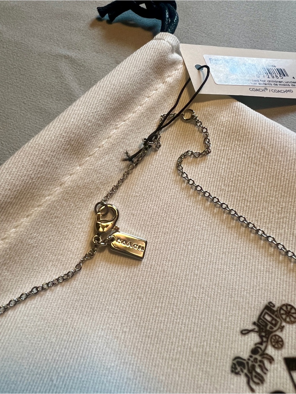 Coach Silver Heart Charm Pendant Necklace, 18”, Brand New - Picture 5 of 5